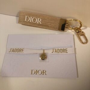 Dior Keychain and Gold Necklace Charm NWOT